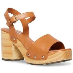 Cool Planet Steve Madden Faux Leather and Wooden Shoes